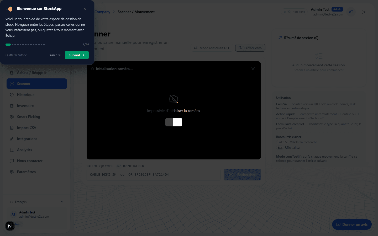 Scan & saisie rapide